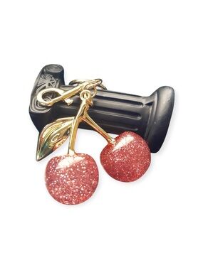 Glitter Cherry Charm Bag Charm / Keychain - 1pc